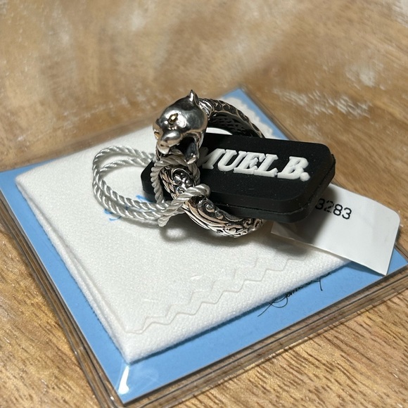 NWT Samuel B Sterling Silver 18K Gold Leopard Bypass Ring - Picture 3 of 16